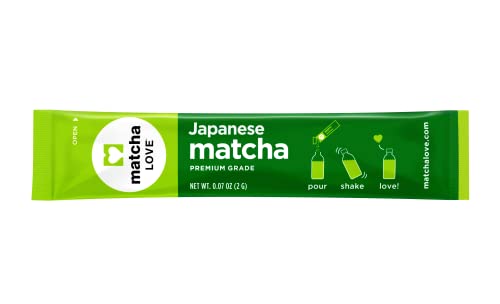 Matcha Love Japanese Matcha Unsweetened Green Tea Powder, 15 Single Serve Packets, 1.05 Ounces #TOP1