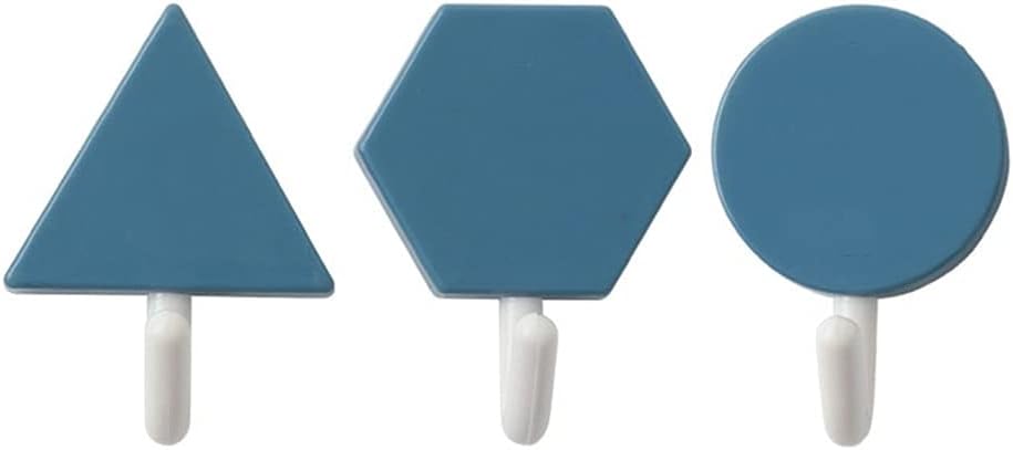 3Pcs Car Clothes Wall Stickers Hook Door Towel Bathroom Hook Kitchen Bathroom Wall Hanger Key Hanger Wall Hanger(Blue)