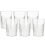 Arrow Home Products 10 oz Clear Plastic Tumblers, Set of 6 - Made in the USA, BPA Free - Break-Resistant Plastic Drinking Glasses for Indoor & Outdoor Use - Dishwasher Safe, Assorted Colors