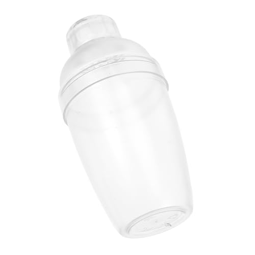 Yardenfun Shaker per Cocktail Trasparente 350 Ml con Scala di Misurazione, Tazza Shaker Multifunzione in Plastica Resistente, Mixer per Bevande Fredde e Tè, Strumento da Bar Ergonomico