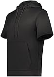 Augusta Sportswear Men's Wicking Fleece Short Sleeve Hoodie, Black, X-Large