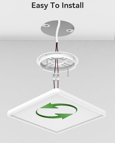 zemty 24W 2400LM 29CM LED Ceiling Light, 3000K/4000K/6500K Bathroom Lights IP44 Waterproof, Square Flush Ultra Thin Ceiling Lighting for Kitchen Bedroom Toilet Hallway Office