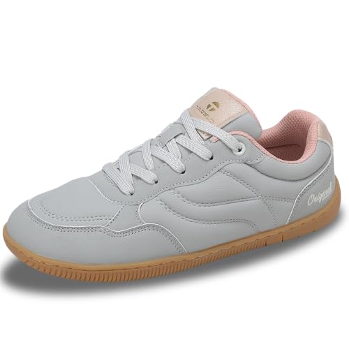 Image of TARELO Barefoot Shoes Womens Wide Fit Trainers Ladies Walking Running Gym Yoga Minimalist Casual Sneakers Zero Drop Lightweight Footwear UK Size 4-7(C Grey,5.5)
