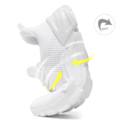 Image of Wrezatro Men's Slip on Walking Shoes Ultra Light Breathable Non Slip Running Shoes Casual Fashion Sneakers Mesh Workout Sports