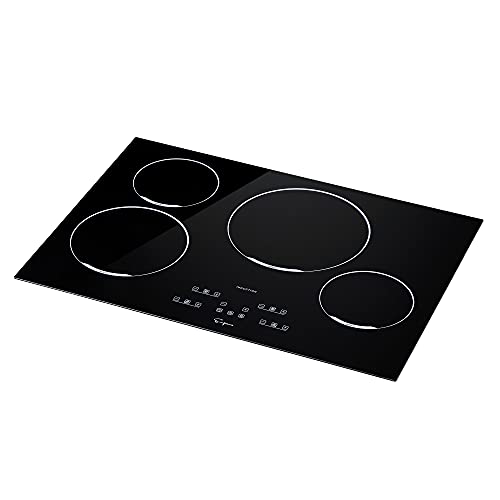 Image of Empava 30 inch Electric Induction Cooktop Built-in Modular Stovetop with 4 Elements 9 Power Level Boost Burners in Black Vitro Ceramic Glass