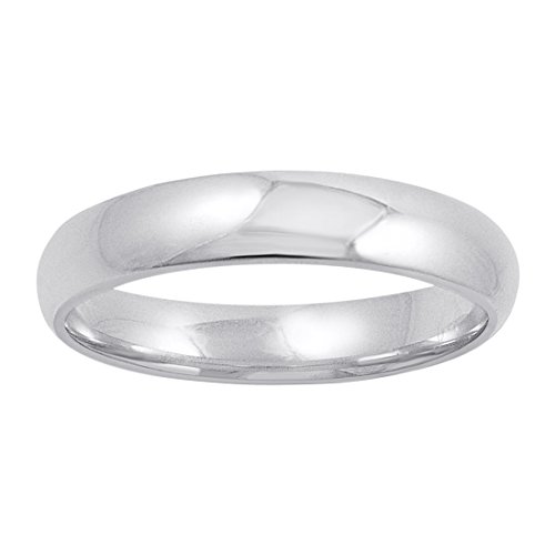 Oxford Ivy Men\'s 10K White Gold 4mm Comfort Fit Plain Wedding Band (Available Ring Sizes 8-12 1/2) Size 10.5
