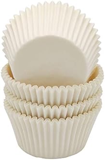 Premium White Greaseproof Cupcake Cases Muffin Paper Baking Cups Standard Size, 100-Count