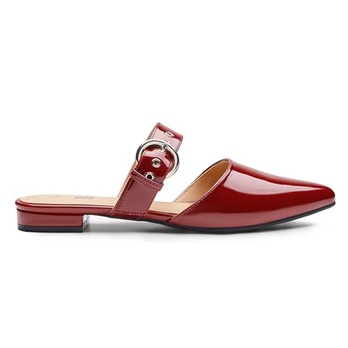 Image of Rekayla Mules for Women Adjustable Strap Pointed Toe Backless Loafer Shoes