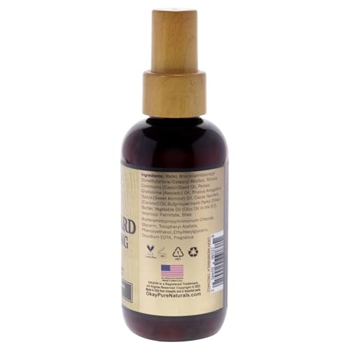 OKAY for MEN Beard and Hair Moisturizing Lotion - Beard Care Moisturizer Cream for Men, Conditioner with Shea Butter, Detangler, Hydration for Dry Hair - 4 fl oz (Pack of 1)