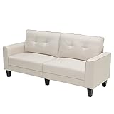 🌟【Weitere Details】Die robuste Rahmenstruktur und die Kunststoff-Quadratfüße an der Unterseite des Sofas sorgen für die Stabilität dieses Sofas, so dass Sie den Komfort und die Weichheit des Sofas beruhigt genießen können.