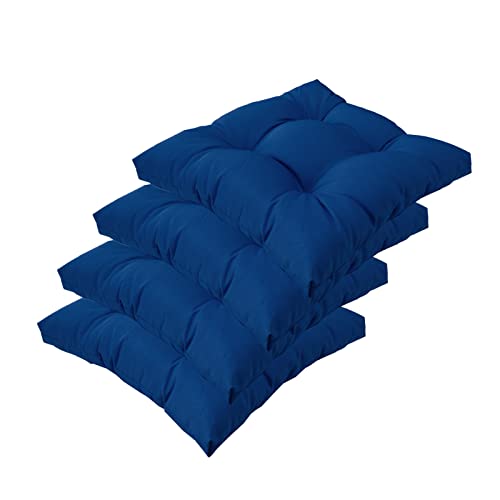 Image of QILLOWAY Indoor /Outdoor Square Seat Patio Cushion - 19-Inches,Pack of 4 (Royal Blue)