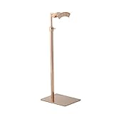 Handbag Stand, Metal, Adjustable Upright 14' to 26'H, Rose Gold Finish (Curved Bar)