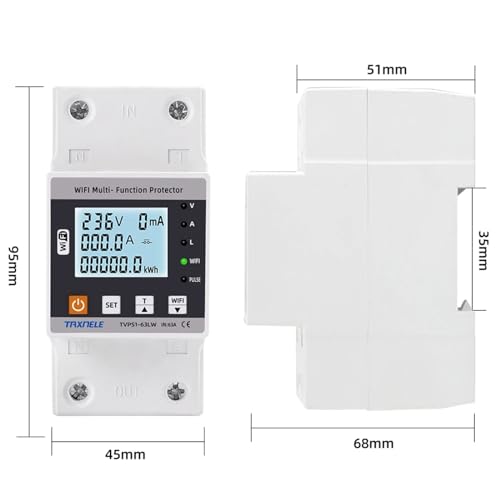 Relais de fuite à la terre 63A disjoncteur et compteur d'énergie triphasé pour tableau électrique - 3
