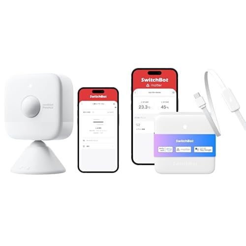 �y�Z�b�g�����zSwitchBot �l���Z���T�[Pro �X�}�[�g�����R�� �n�u�~�j(Matter�Ή�) Alexa - �����x�Z���T�[���� �X�C�b�`�{�b�g Alexa �Z�L�����e�B ���u�Ή� ��t�ȒP �h�Ƒ΍� �X�}�z�Ŋm�F �A���[�g�@�\(�l���Z���T�[Pro