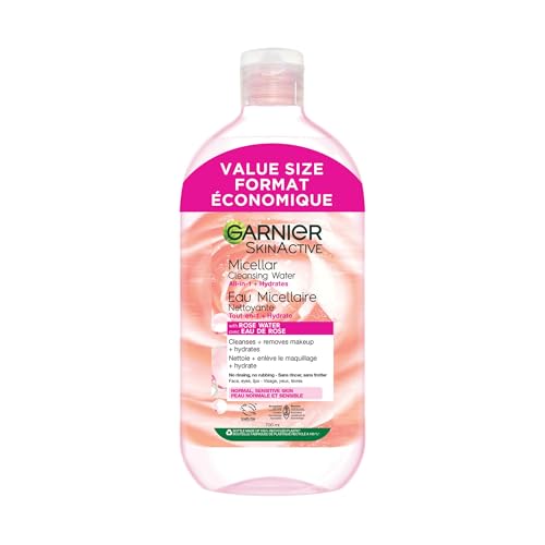 Garnier - Garnier Micellar Cleansing Water, All-In-One Hydrating Makeup Remover, Face Cleanser With Rose Water & Glycerin, Hypoallergenic, Sensitive to Dry Skin, 700ml