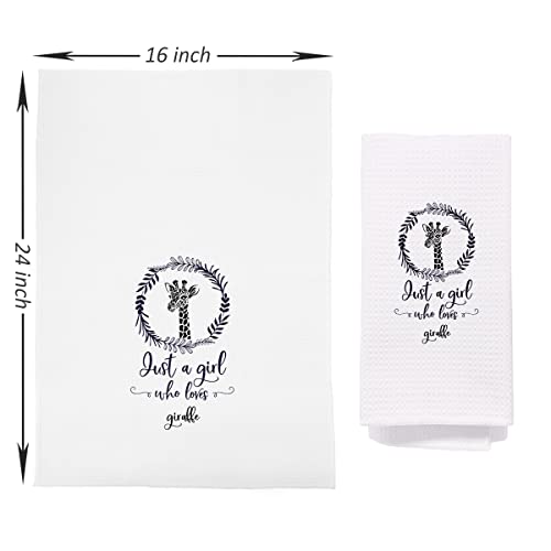 Negiga Just A Girl Who Loves Giraffe Dish Cloths Towels 24X16 Inch,Flower Giraffe Floral Wild Animal Decor Decorative Dish Hand Towels For Kitchen Bathroom,Giraffe Lover Girls Gifts #TOP3