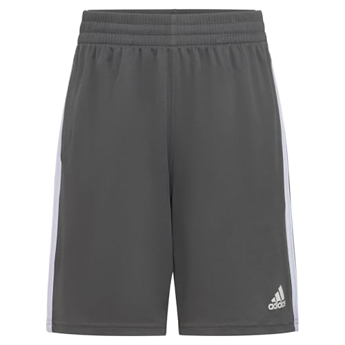 adidas boys Adi Classic 3-stripe Shorts, Dark Grey, 7 US
