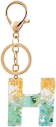 Ousyaah Letter Keychain 1 Pc, Capital Alphabet Pendant Keychain Women Purse Crystal Resin Pendant Keyring Charm Key Chain for Women Girls