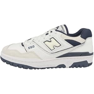 New Balance 550 Sneaker, White/Vintage Indigo, 9.5 US Women/8 US Men