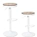 YOUNIKE Tabouret de Bar en Bois Tabouret de Bar de Cuisine à Hauteur Réglable avec Chaise de Bar Vintage Tabouret de Bar Pivotant Rustique (Lot de 2, Blanc)