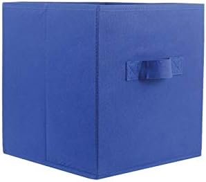 Elito Home & Garden New Foldable Collapsible Storage Cube Basket Bin Box Organizer Fabric Fold Flat (2 x Sequin Teal)