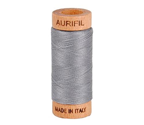 Hilo de algodón Aurifil Mako 80wt, Gris miniatura 1
