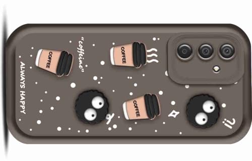 Image of Compatible for Samsung Galaxy A36 5G Cute Fun 3D Ball Cartoon Coffee Liquid Silicone Soft Case Phone Case Back Cover for Samsung Galaxy A36 5G (Brown)