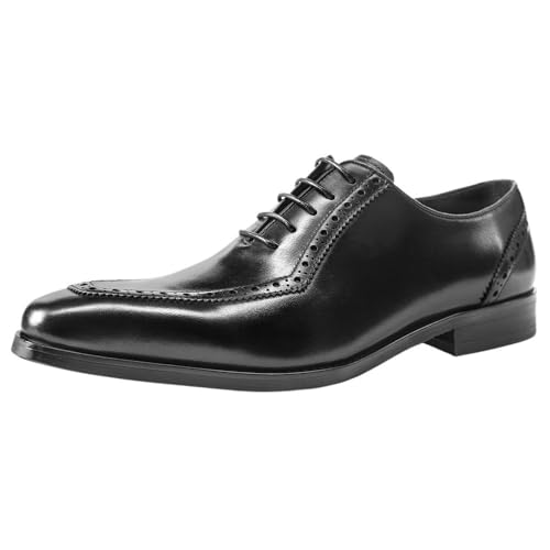 Pointed Toe Dress Loafers Men Black Lace-up Leather Shoes Italian Luxury Casual Moccasins