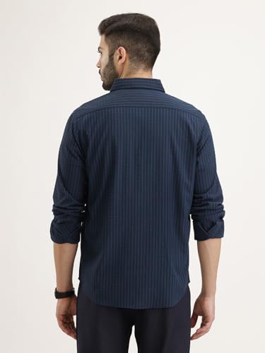 Image of WROGN Men's Tencel Blend Shirt | Striped | Slim Fit