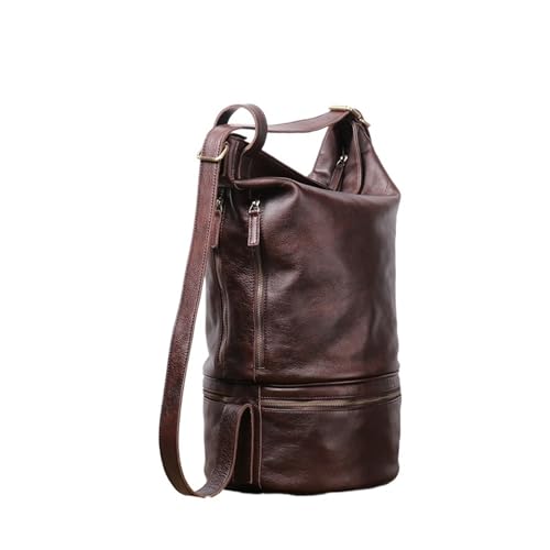 Genuine Leather Messenger Crossbody Bag For Men Outdoor Hiking Cowhide Bag For Men Camping Travel Bag