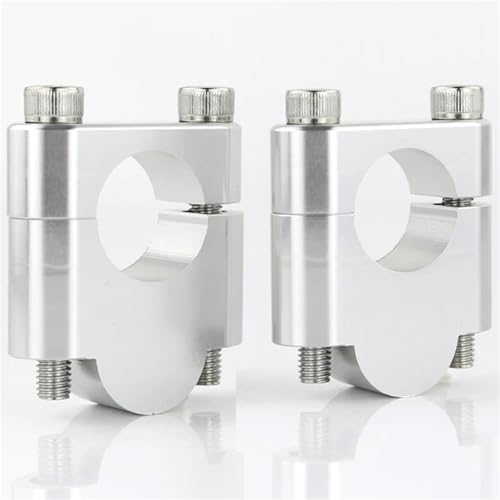 QYQY Motorrad-Lenkererhöhung Für Ducati Hypermotard 1100 2008–2012, Lenkerhalterung, Klemmerhöhung, Höhenerhöhung Lenkererhöhungs-Verstelladapter(Silber,30mm)