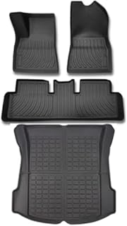 SUPER LINER Tesla Model 3 Floor Mats Complete Set Custom Fit 2017-2022 All-Weather Cargo Liner Rear Cargo Tray Trunk Floor Mat Interior Accessories