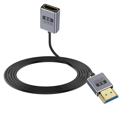 Duttek 8K Coaxial HDMI Extender Cable, Ultra Thin HDMI Male to Female Cable, Ultra High Speed HDMI Cable 48Gbps