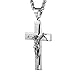 HZMAN Men's Stainless Steel Cross Crucifix Bible Prayer Pendant Necklace 24" Chain