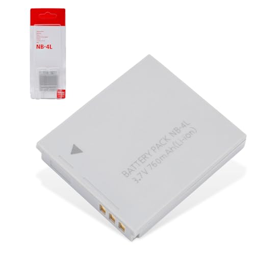 Moilaom NB-4L Battery Pack Replacement (760mAh) - for Canon Powershot SD750, SD600, SD630, SD780, SD200, ELPH 310 HS, ELPH 300 HS, ELPH 100 HS, SD940 is, SD1100 is, VIXIA mini Cameras etc.