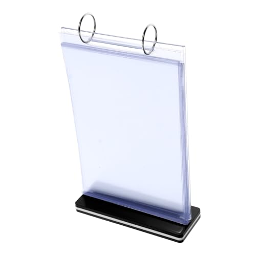 FUNOMOCYA Turning Table Card Display Stand Poster Stand Table Menu Rack Clear Display Holder Sign Holders Sign Holder Stand Menu Holder Clear Stand for Display Sign Holder with Base Pvc