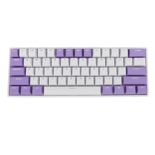 Mechaniczna Klawiatura do Gier, Przenośna 60% 61 Klawiszy Klawiatura Przewodowa Typu C z Podświetleniem RGB do Laptopa, Czerwony Przełącznik z Niebieskim Przełącznikiem