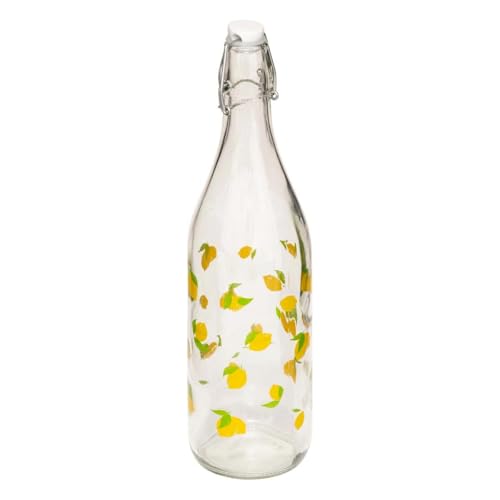 Paris Prix Secret de Gourmet - Bouteille Limonade en Verre Citrons 1L Transparent