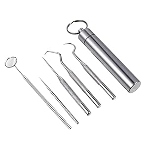 EXCEART Dental Gereedschap Plaque Remover Voor Tanden MondhygiÃ«ne Cleaning Kit Roestvrij Staal Tand Schraper Plaque…