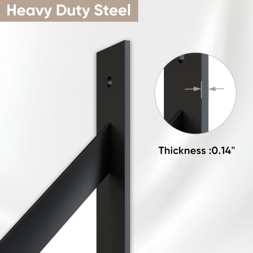 Image of JUBEST 2 Pcs Heavy Duty Gate Bracket Kit for Wood Fence Gates, Black