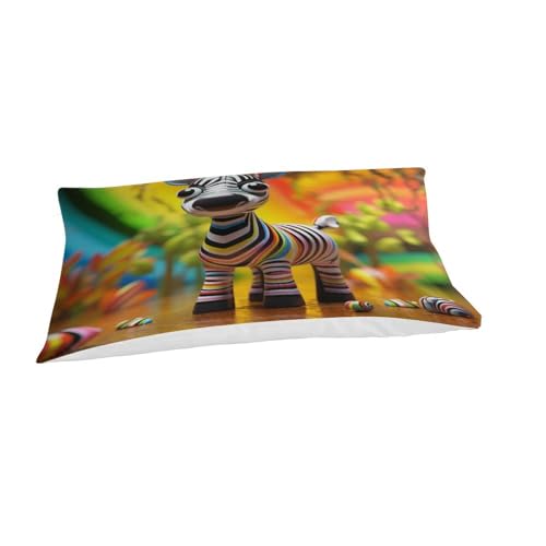 Housses de couettes imprimé zèbre IOFEER pour lit single 135x200cm