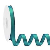 Simplegoal Double Face Teal Satin Ribbon 3/8 Inch...