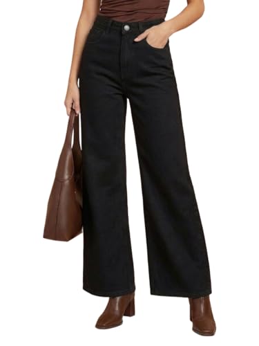 Image of Women's High Waist Denim Jeans | Straight, Relaxed, Wide Leg & Baggy Fit | High Rise Loose Oversized Denim Pants for Women | Comfortable Casual Everyday Wear | Oversized Woman baggys