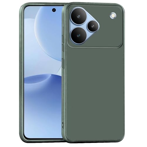 Image of Back Cover for Realme P4 5G | Full Camera Protection | Premium Liquid Silicon Case | Flexible Bumper Case for Realme P4 5G (Military Green)