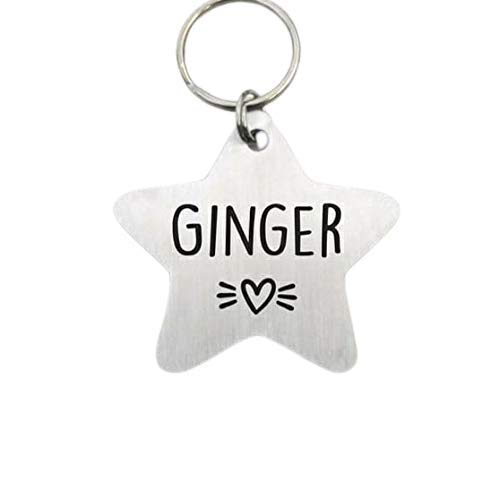 Antiquestreet Pet Tag In Star Shape Customized Engraved Metal Cat or Dog Name tag for pet