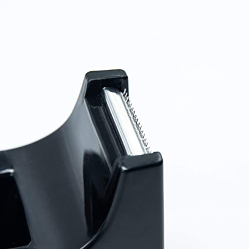 Desktop Tape Dispenser Adhesive Roll Holder (Fits 1" & 3" Core) with Weighted Nonskid Base Black image 1