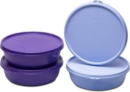 Tupperware Multipurpose Refrigerator SS Bowl Plastic Fridge Container 1 L Pack of 4 Multicolor