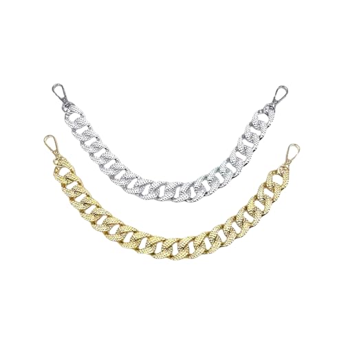 Detachable Flat Chain Strap Handle with Buckle for Handbag and Shoulder Bag Clutches Purse Replacement Accessory, Gold, 38x2.2cm3