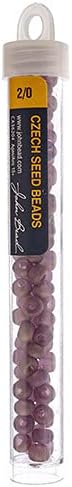 John Bead Czech Glass Seed Beads 2/0 Transparent Light Amethyst AB Matt 22Grams Beads for DIY Arts Crafts Jewelry Bracelets Necklaces Earrings Making