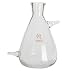 Dinglab Glass Filtering Erlenmeyer Flask with Two Suction Vacuum Adapter Lab Filtration Bottle (250ml)